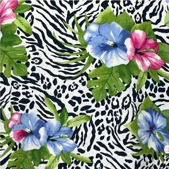 Vintage Choices 100% Linen Tropical Zebra Print Open Jacket 2X | Resort Wear - Picture 5 of 7